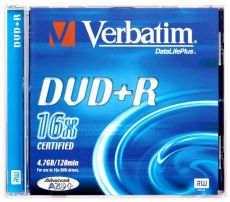 Диск DVD-R Verbatim 4.7Gb 16x Jewel case (1шт) Printable (43521)