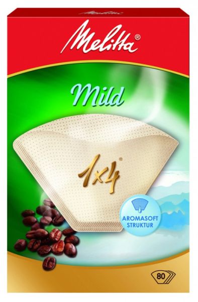 Фильтры для кофе Melitta Mild, бумажные, 1х4, 80 шт, белый