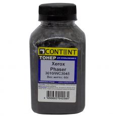 Тонер для картриджа Content Xerox Phaser 3010/WC 3045, Bk, 60 г, банка